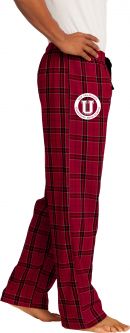 Young Mens Flannel Plaid Pant, Red